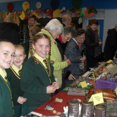 Selling Fairtrade items at St. Gregory's...